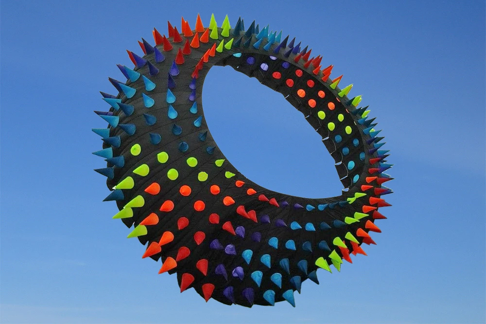 Spike Ring Kite 6m Rainbow-schwarz 3 Spike Ring Kite 6m Rainbow-schwarz